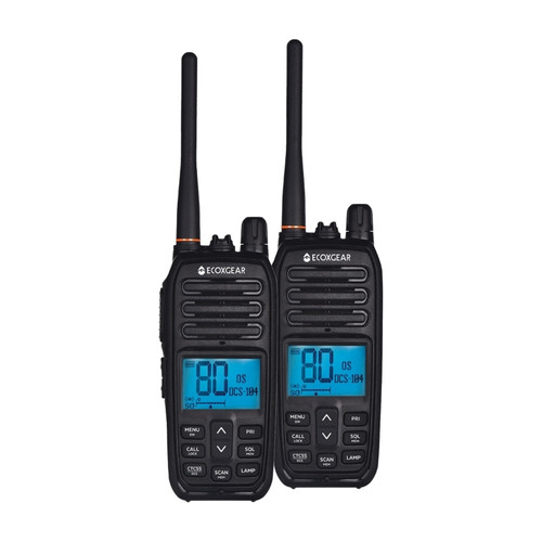 EcoXgear ECOXTALK EXG500 5-Watt Long Range IP67 Handheld UHF Radio Twin Pack (17km)