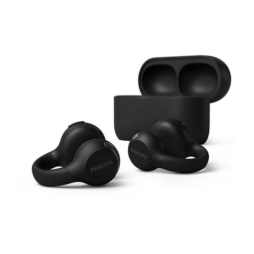 Philips wireless earbuds with clip-on open design - Black