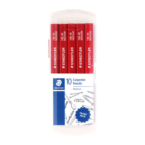 Staedtler Carpenters Pencil Red HP Pack of 10