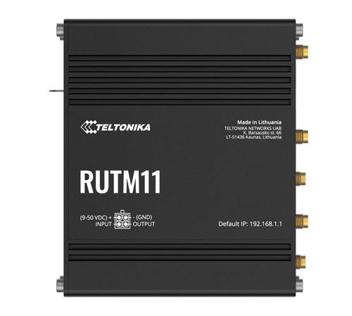 Teltonika RUTM11 Industrial 4G LTE Dual-band Wi-Fi, 4 x Gigabit RJ45 ports, USB, and up to 128 tag/port-based VLANs, PSU included