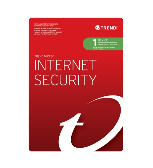 Trend Micro Internet Security (1 Device) 1 Year Add-On Auto Renew OEM