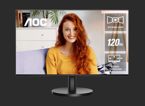 AOC 27' IPS, 1920 × 1080FHD, 120HZ, 1ms, HDMI x1 1.4, USB-C (DP Alt Mode/65W) x1, USB-A 3.2 Gen 1 x2, Speakers x2, Anti-Blue Light Monitor 2025 New