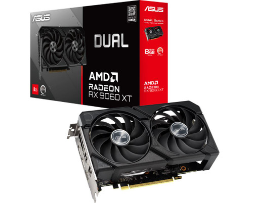 ASUS AMD Radeon Dual RX9060XT 8G GDDR6 20 Gbps​ 128-bit 2.5 Slot 202 x 120 x 49mm