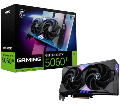 MSI nVidia GeForce RTX™ 5060 Ti 8G GAMING OC ,  PCI Express® Gen 5 x16, Boost: 2647 MHz, CUDA 4608 Units, 8GB GDDR7, HDMI™ x 1