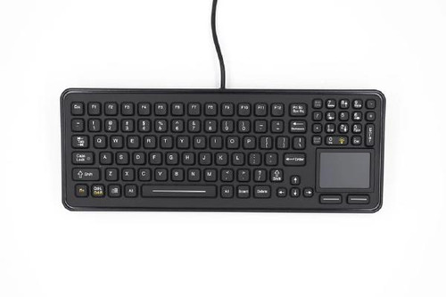 iKey Rugged Keyboard with Integrated Touchpad &amp; Backlighting with PS2 Cable, Black