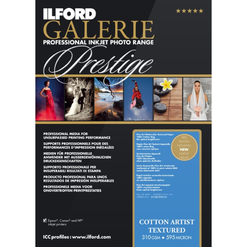 Ilford GALERIE Cotton Artist Textured 310gsm 5x7" 50 Sheets