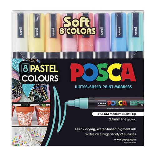 Posca PC-5M Medium Bullet Assorted Pack 8