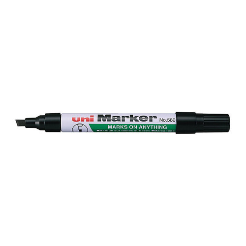 Uni Permanent Chisel Marker Black Box 12