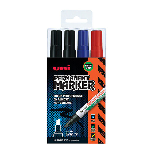 Uni 580 Chisel Industrial Assorted Pk4