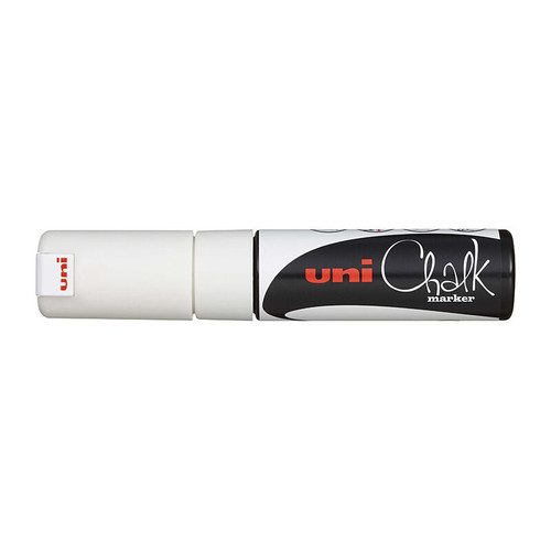 Uni Chalk Marker Chisel White