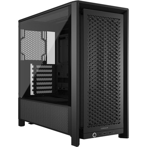 Corsair FRAME 4000D Modular Mid-Tower PC Case - Black, ATX, 430mm GPU, 170mm CPU cooler, 360mm rad, 1x HD Audio, 1x USB-C 3.2 Gen 2