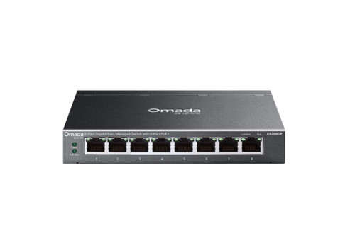 TP-Link ES208GP  Omada 8-Port Gigabit Easy Managed Switch with 8-Port PoE+, 8× Gigabit PoE+ Ports , 802.3at/af, 64 W PoE Power,  Desktop Steel Case an