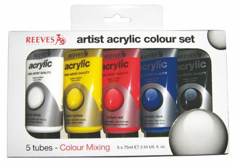 Paint Reeves Acrylic 75ml Set of 5