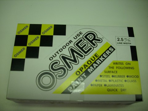Paint Marker Osmer Quick Dry 2.5mm Line 2907 Yellow Box 12