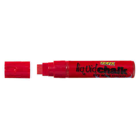 Liquid Chalk Marker Texta Dry Wipe 15mm Jumbo Chisel Card of 1 Red