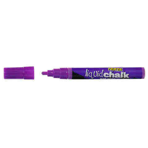Liquid Chalk Marker Texta Wet Wipe 4.5mm Bullet Card of 1 Purple