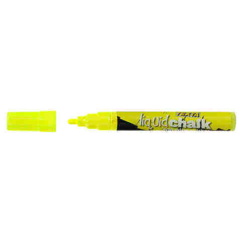 Liquid Chalk Marker Texta Wet Wipe 4.5mm Bullet Card of 1 Yellow
