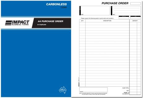 Purchase Order Book Impact A4 Triplicate CS500