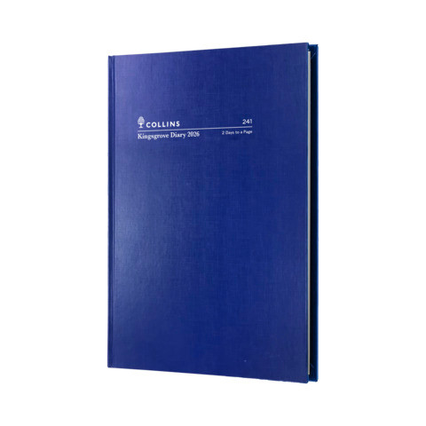 Diary Collins Kingsgrove A4 2 Days to a Page Blue Y2026 241P59