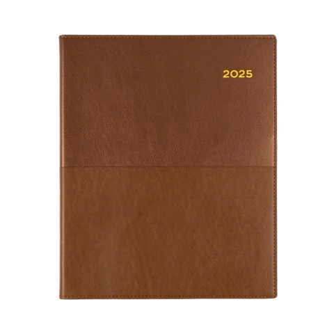 Diary Collins Vanessa Wiro A4 Short / Quarto Week to View Tan Y2026 325V90