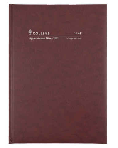 Diary Collins Appointment A4 15 Minutes 2 Pages to a Day Burgundy Y2027 144FP78