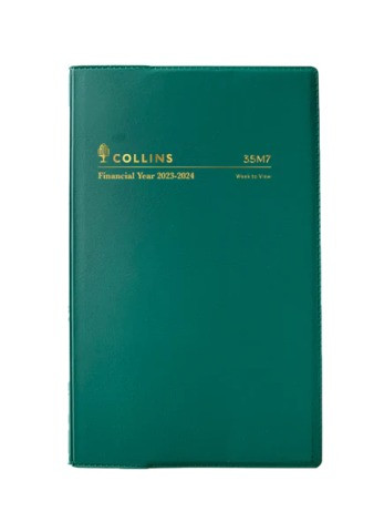 Diary Collins Financial 35M7 B7R Week to an Opening Green F2025/26