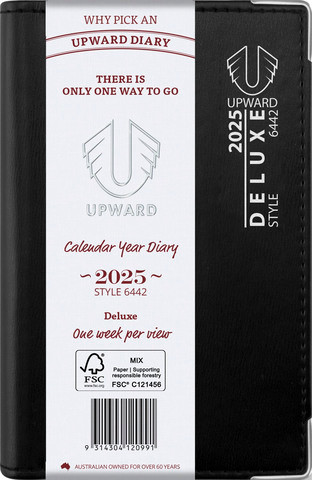 Diary Upward 6442 A6 Pocket Deluxe Week PVC Wiro With Tabs Silver Corners Y2026
