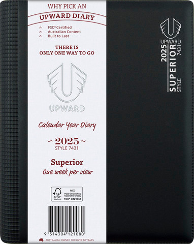 Diary Upward 7431 A5 PVC Week to an opening Wiro Standard Y2026