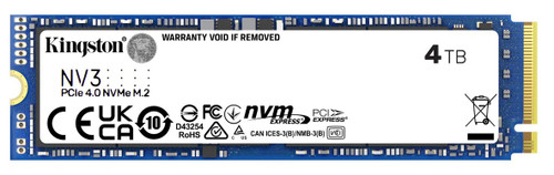 Kingston SNV3S NV3 4TB PCle 4.0x4 NVMe M.2 2280 Gen4 SSD 6000/5000MB/s 3D HAND compaitible Notebook and SFF 5Y Limited