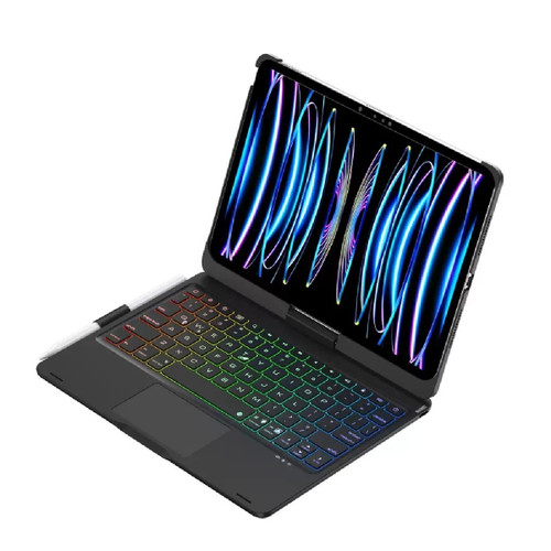 USP Rugged Apple iPad Air (M3/M2) (13') Keyboard with Case Black - 360° Friction Hinge, Integrated Holder, Compact, Travel-Friendly, 3 Year Warranty