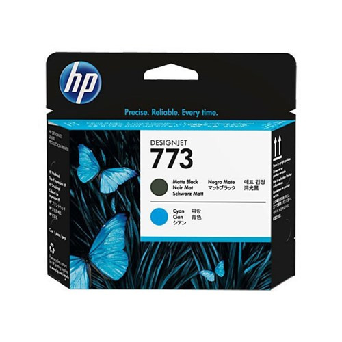 HP 773 MATTE BLK AND Cyan PRINTHEAD
