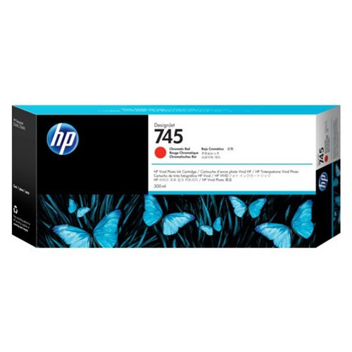 HP 745 300-ML CHROMATIC RED DESIGNJET INK CARTRIDGE