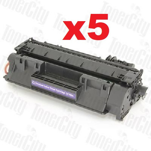 5 x Compatible HP No. 80A Toner Cartridge (CF280A) - 2,700 pages