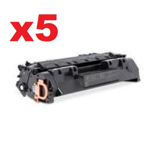 5 x Compatible HP No. 80X Toner Cartridge (CF280X) - 6,900 pages