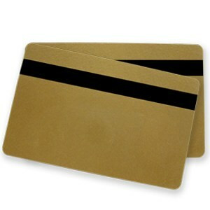 0.76mm Gold Metallic Card with Hi Co Mag Stripe - per 500