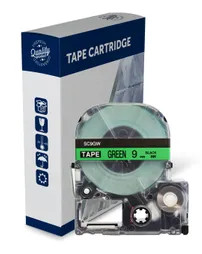 Compatible Epson Label Tapes Black Text on Green Label Tape 9mm wide x 8 metres long