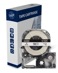 Compatible Epson Label Tapes Black Text on White Label Tape 18mm wide x 8 metres long - C53S626100