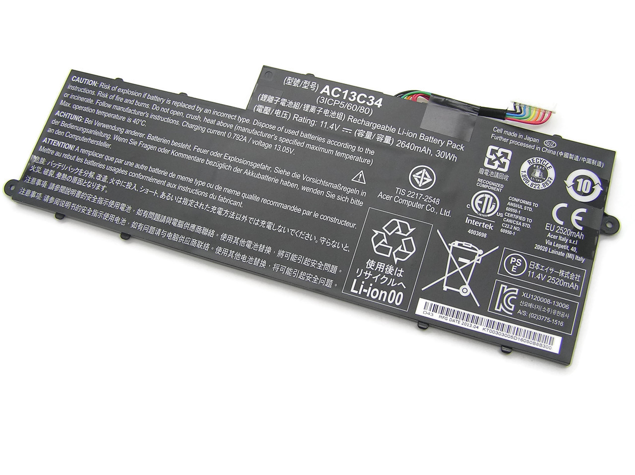New Original Acer Aspire V5-122P V5-122P-0643 Battery KT00303005 AC13C34 -  Notebookparts.com