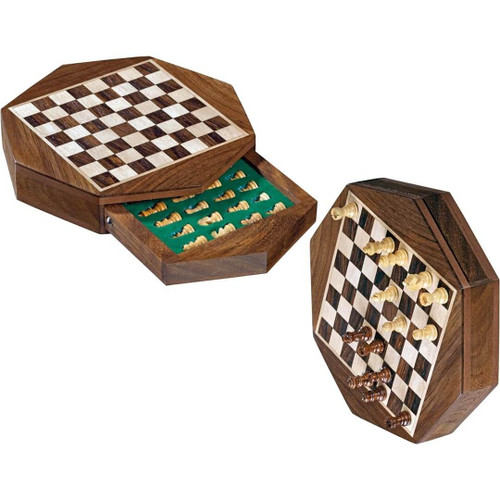 Philos Magnetic Mini 8–Side Wood Chess Set 13 mm Field