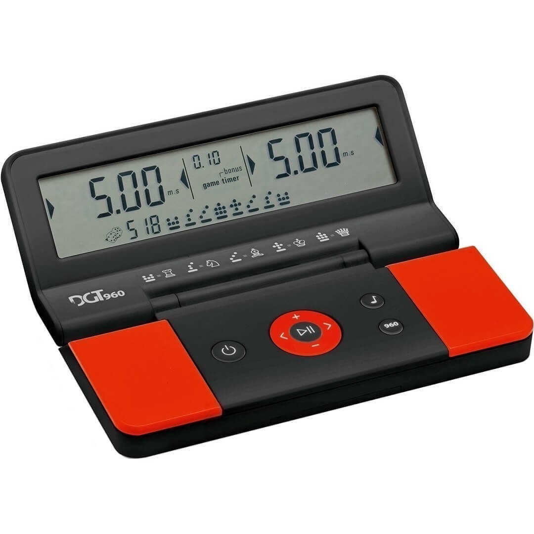 DGT960 Pocket Timer [Black | Red] Digital Chess Clock 10701