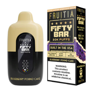 Blueberry Pound Cake Disposable Vape (20000 Puffs) by Fruitia x Fifty Bar Blueberry Pound Cake Disposable Vape (20000 Puffs) by Fruitia x Fifty Bar