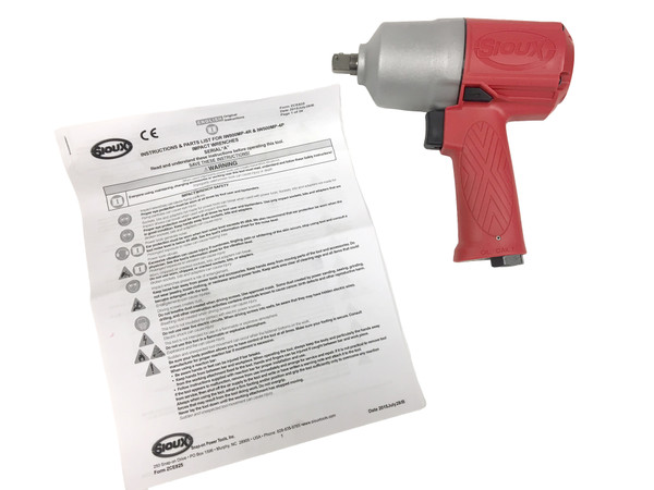 Pneumatic 1/2" Sq Dr. Air Impact Wrench Sioux IW500MP-4P