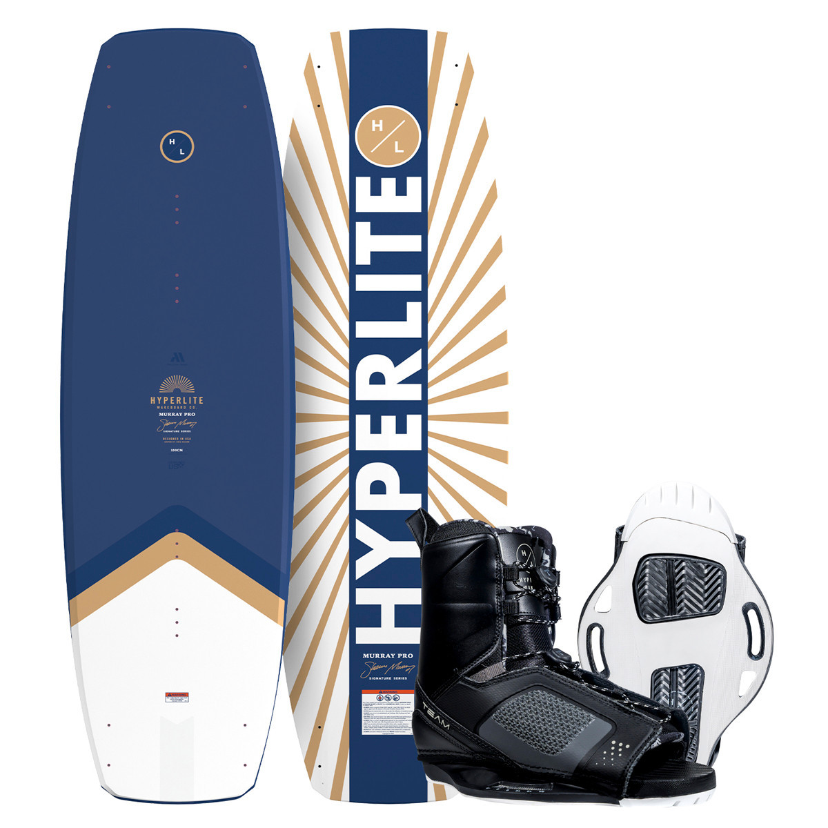 Hyperlite Murray Pro 144 cm Wakeboard Package with Team Open Toe