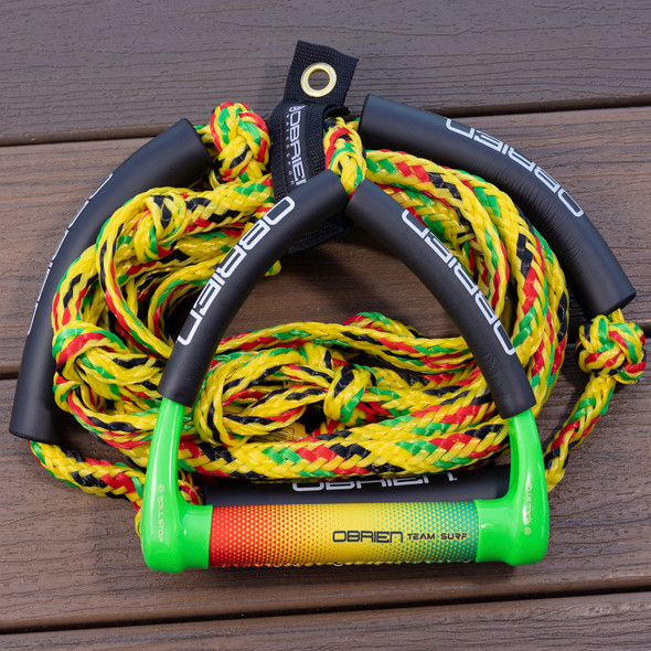 O'Brien Team 25' Wakesurf Rope and 9" Handle - Rasta