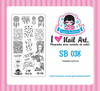Sugar Bubbles SB038 nail stamping plate, available in the USA at www.lanternandwren.com.