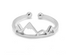 Silver color mountains midi ring, available at www.lanternandwren.com.