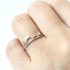 Silver color mountains midi ring, available at www.lanternandwren.com.