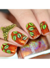 Uber Chic Lovely Leaves 05 Fall nail stamping plate. Available at www.lanternandwren.com.