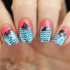 Uber Chic Vacation Mode nail stamping plate, www.lanternandwren.com. Mani by @copycatclaws.