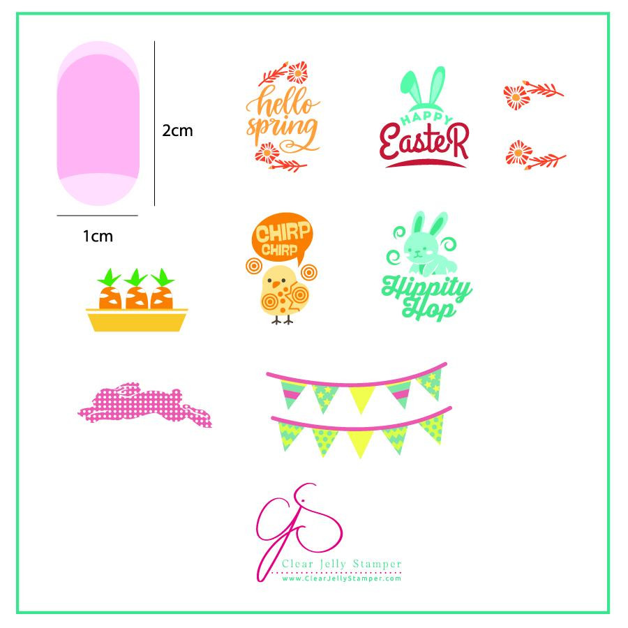 Hippity Easter nail stamping plate